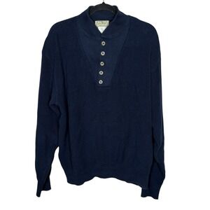 Vintage L.L. Bean Freeport Maine Navy Men's Sweater Size L Made In USA Grandpa